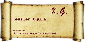 Keszler Gyula névjegykártya